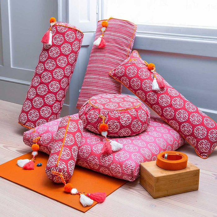 bombay duck Chattra Oval Bolster Fuchsia Kikri