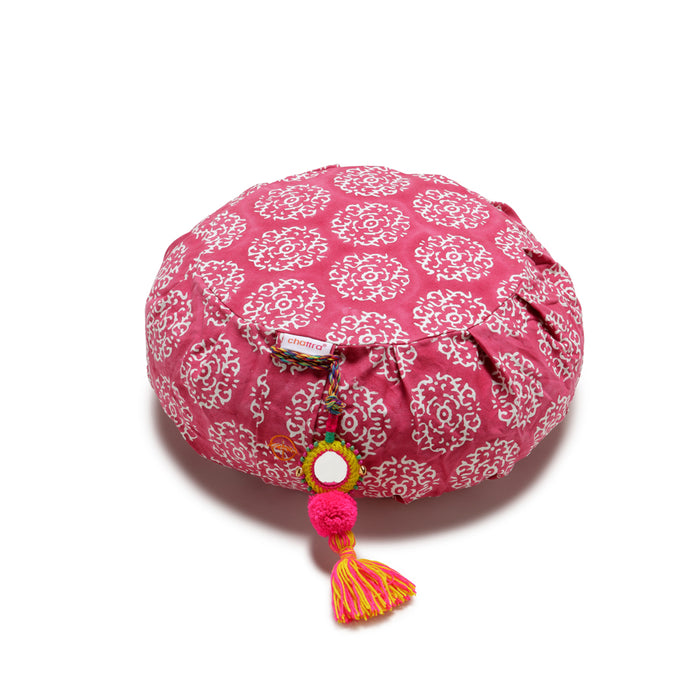 bombay duck Chattra Zafu Meditation Cushion Fuchsia Suzani