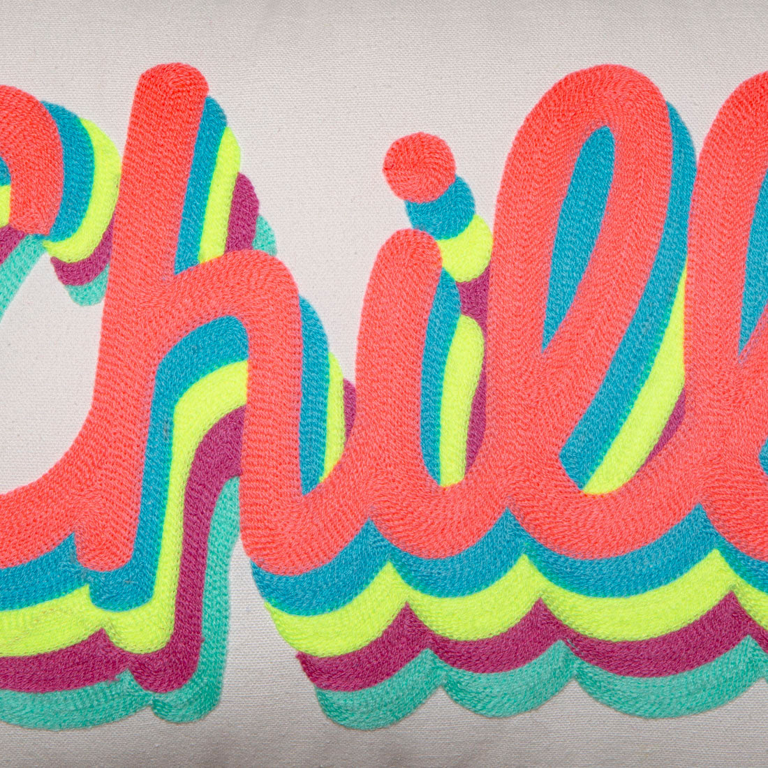 Small Talk Chill Cursive Cushion Coral / Multicoloured – Bombay Duck