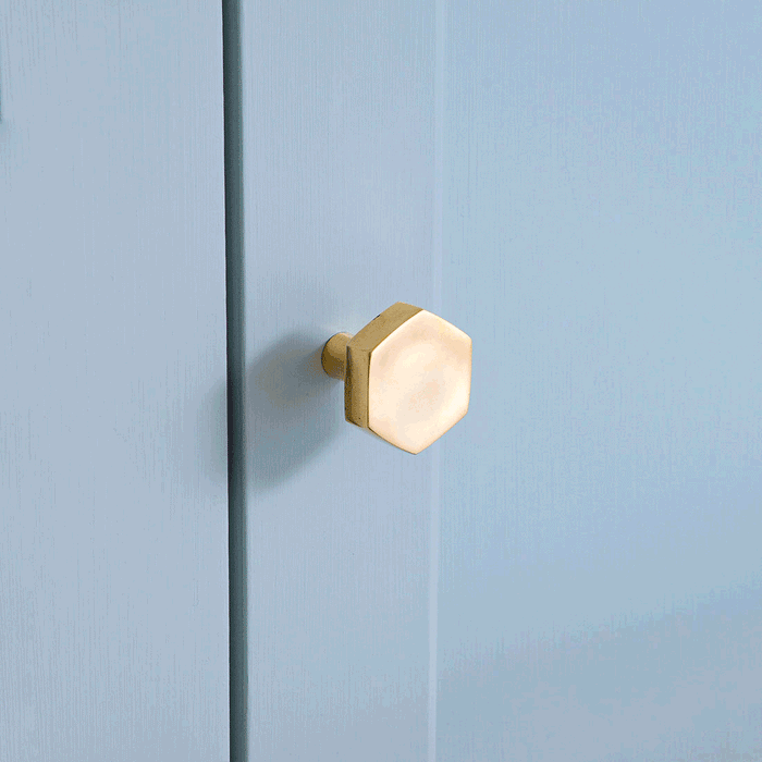 bombay duck Hexagon Knob with M4 Screw Polished Brass