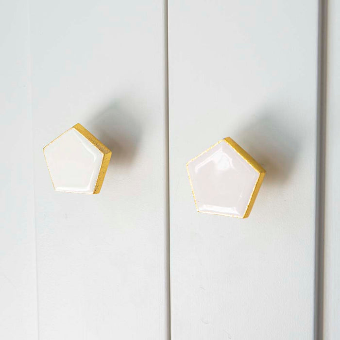 bombay duck Bertie Enamel Pentagon Knob