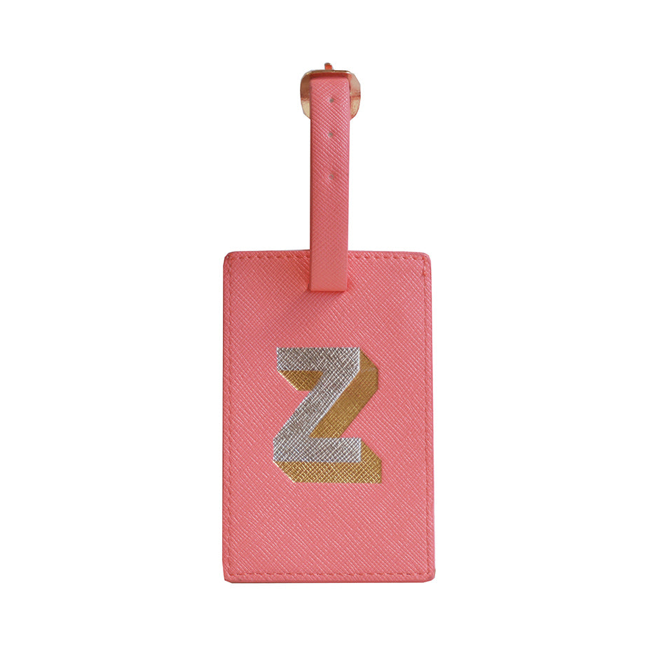 Letterpress Luggage Tag Metallic Letter Bombay Duck