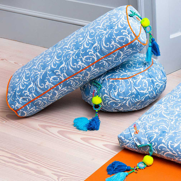 bombay duck Chattra Oval Bolster Sky Feather